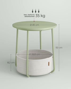 Side Table with Fabric Basket - Karrari