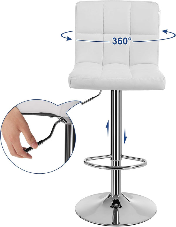 Breakfast Bar Stools with Chrome Base (Set of 2)