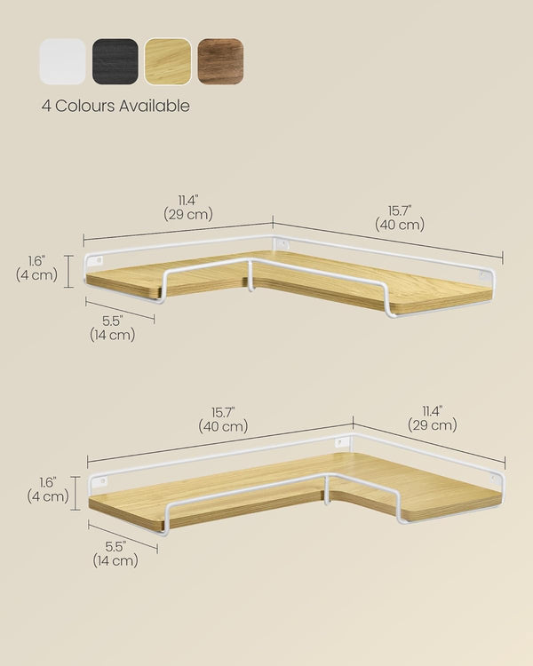 Set of 2 L-Shaped Corner Wall Shelves - Karrari