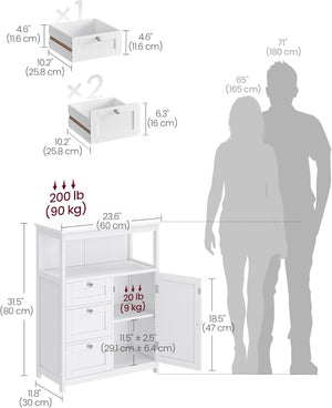 Freestanding Storage Cabinet with 3 Drawers