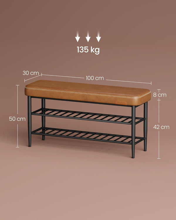 Faux Leather Storage Shoe Bench - Karrari