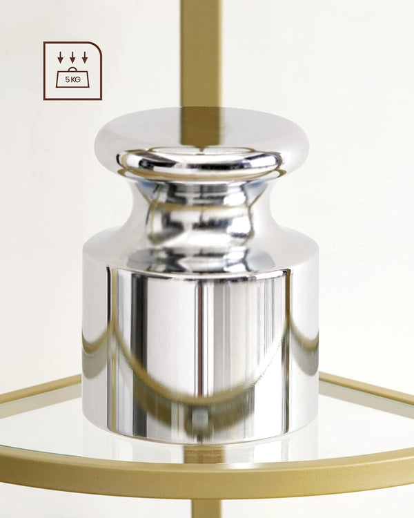 5-Tier Corner Shelf Stand with Tempered Glass - Karrari