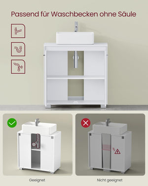 Under Sink Bathroom Cabinet with 2 Doors - Karrari