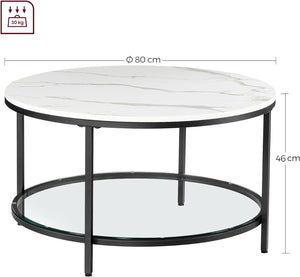 Coffee Table with Glass Top & Storage - Karrari