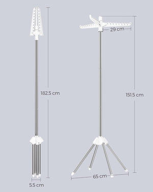 Clothes Airer with 3 Rotatable Arms – Stainless Steel - Karrari