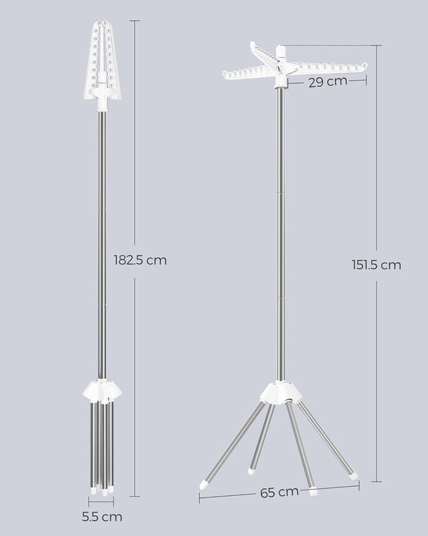 Clothes Airer with 3 Rotatable Arms – Stainless Steel - Karrari