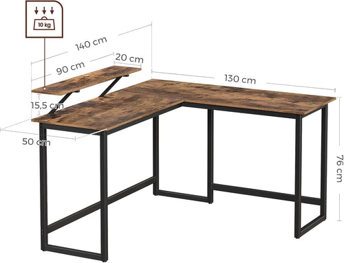 L-Shaped Desk with Screen Stand
