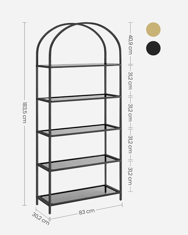 5-Tier Tempered Glass Standing Shelf - Karrari
