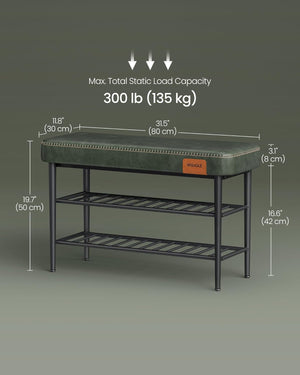 Mid-Century Shoe Rack Storage Bench - Karrari
