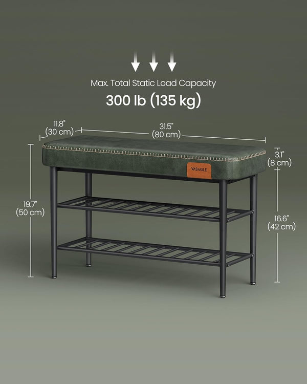 Mid-Century Shoe Rack Storage Bench - Karrari
