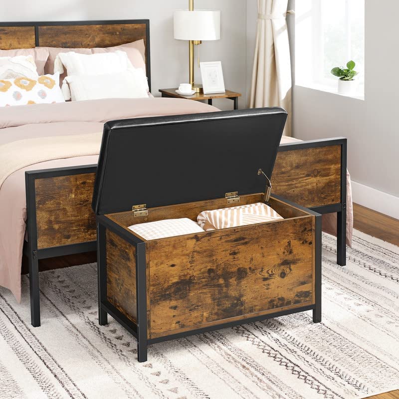 Entryway Storage Bench, Flip Top Ottoman and Trunk with Padded Seat