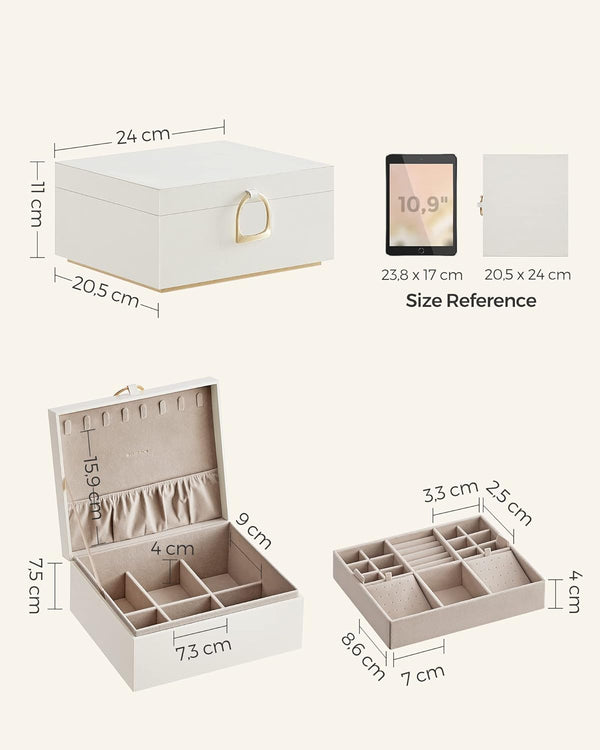 2-Layer Jewellery Box with Handle & Removable Tray - Karrari