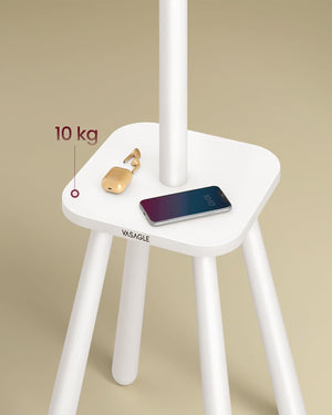 Freestanding Coat Rack with 8 Hooks & Shelf