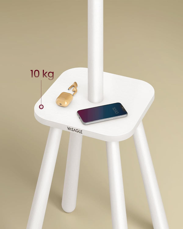 Freestanding Coat Rack with 8 Hooks & Shelf