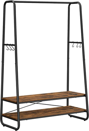 Clothes Rack with 2 Shelves & 6 Hooks - Karrari