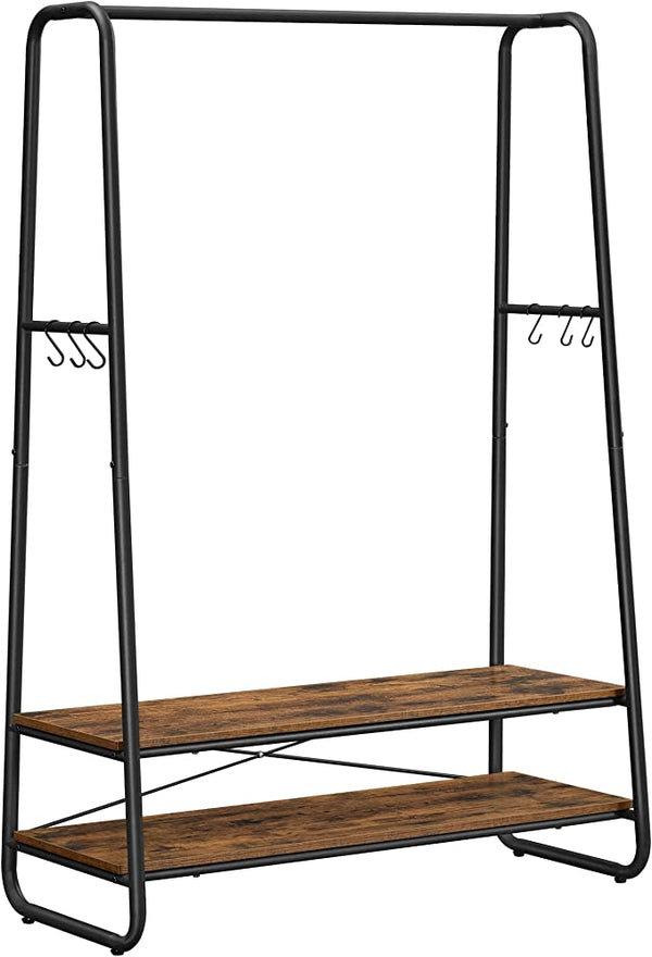 Clothes Rack with 2 Shelves & 6 Hooks - Karrari