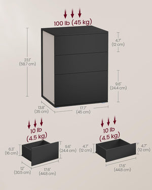 Nightstand with 3 Storage Drawers – Minimalist Design