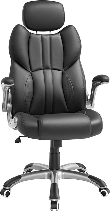 Office Chair Ergonomic Swivel Chair with Folding Arms, Nylon Star Foot, Load 150 kg