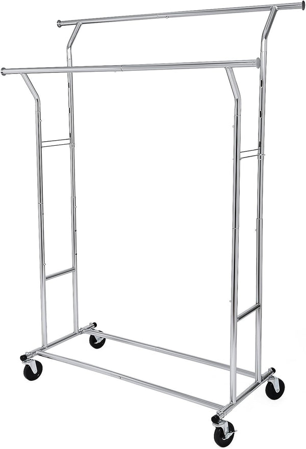 Heavy-Duty Metal Coat Rack Stand on Wheels - Karrari