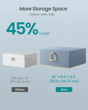 2-Layer Jewellery Box with Handle - Removable Tray