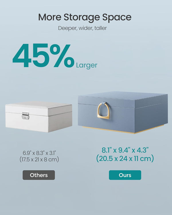 2-Layer Jewellery Box with Handle - Removable Tray