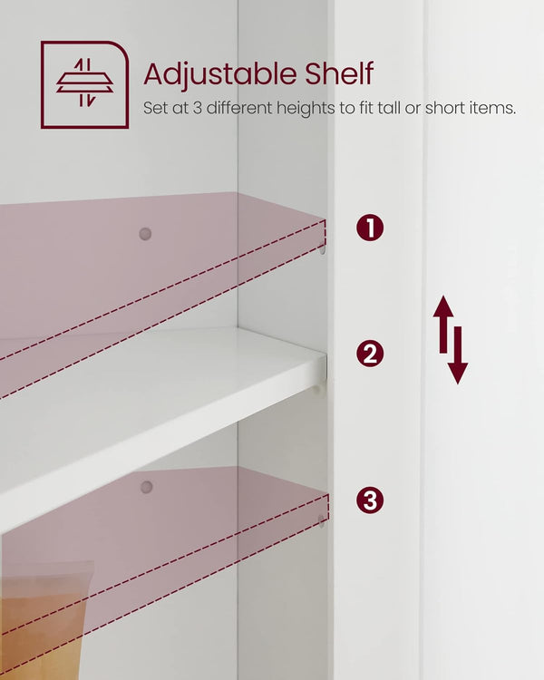 Corner Storage Cabinet with Adjustable Shelves