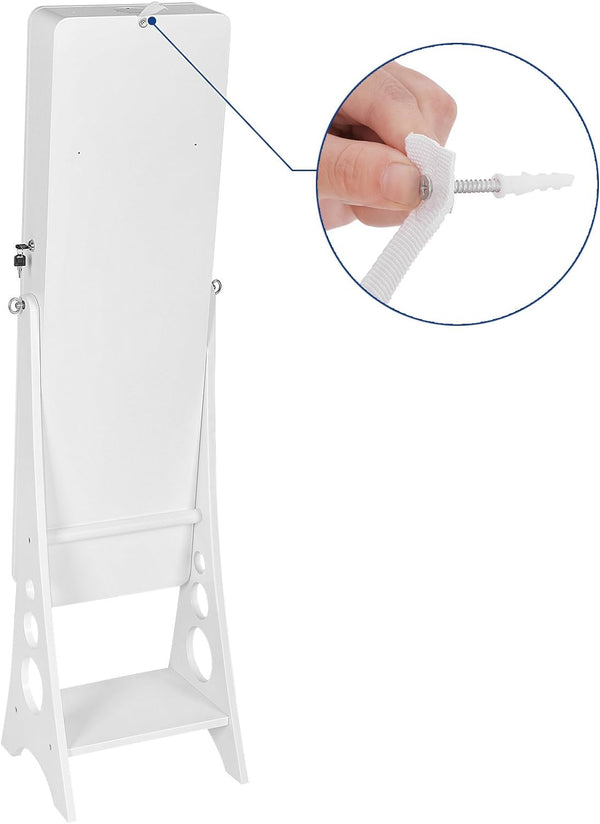 Lockable LED Mirror Jewellery Cabinet with Drawers - Karrari