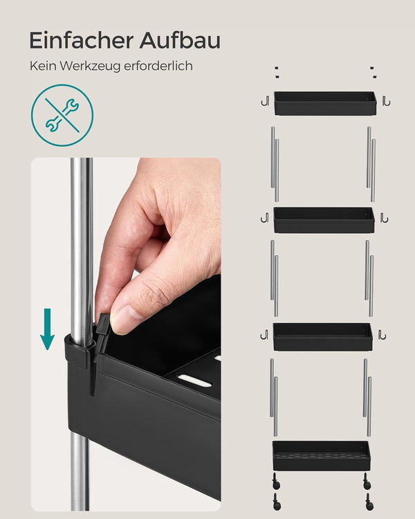 4-Tier Rolling Kitchen Trolley - Karrari