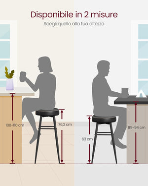 Set of 2 Backless Bar Stools - Karrari
