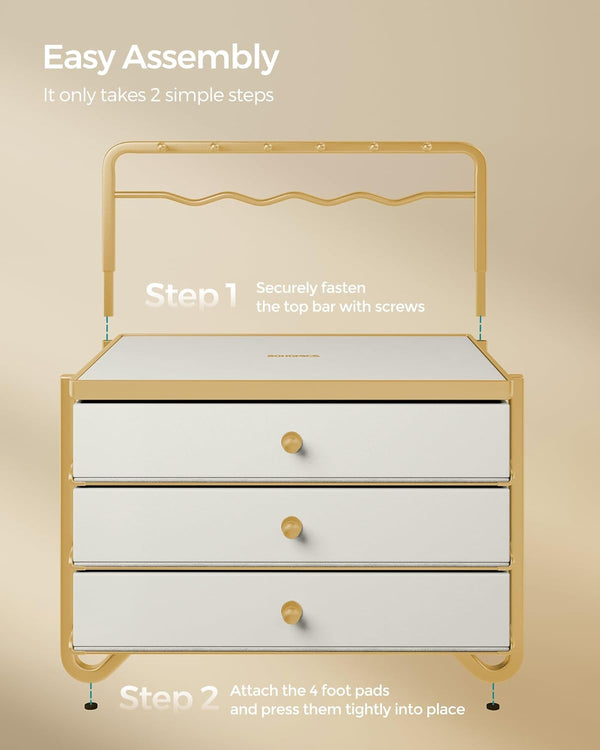 3-Tier Jewellery Organizer - Drawers & Hanging Rack