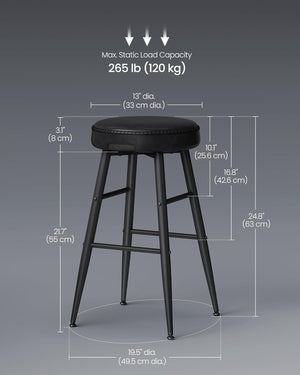 Set of 2 Backless Bar Stools