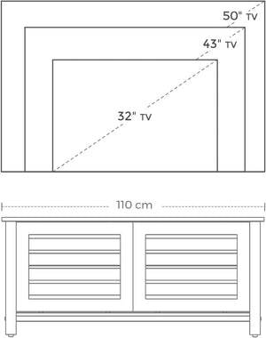 Industrial TV Stand with Sliding Doors - Karrari