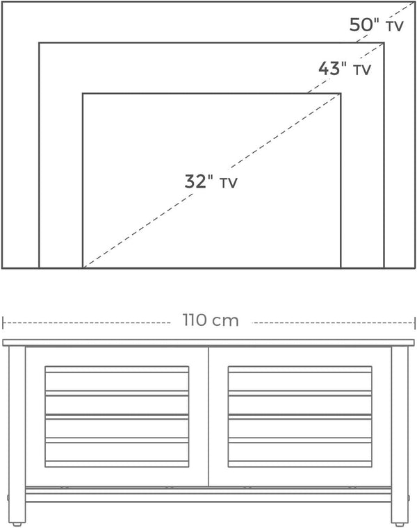 Industrial TV Stand with Sliding Doors - Karrari
