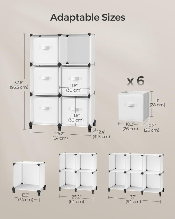 Customizable 6-Cube Fabric Storage Shelves - Karrari