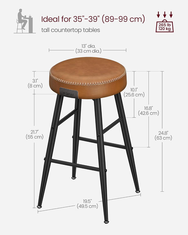 Set of 2 Backless Bar Stools - Karrari