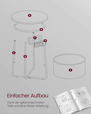 Side Table with Socket & Basket - Karrari