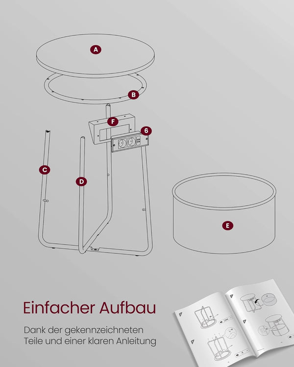 Side Table with Socket & Basket - Karrari