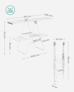 2-Tier Clothes Horse Dryer – Foldable, Space-Saving - Karrari