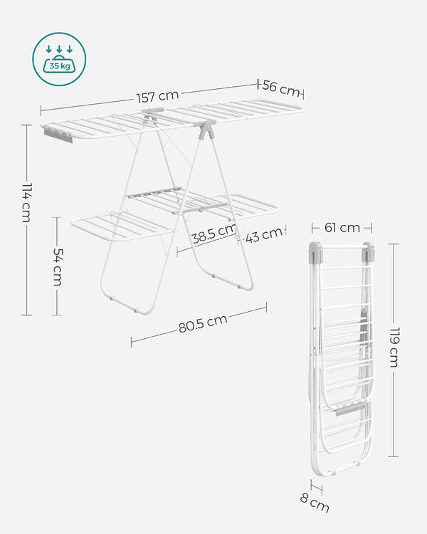 2-Tier Clothes Horse Dryer – Foldable, Space-Saving - Karrari
