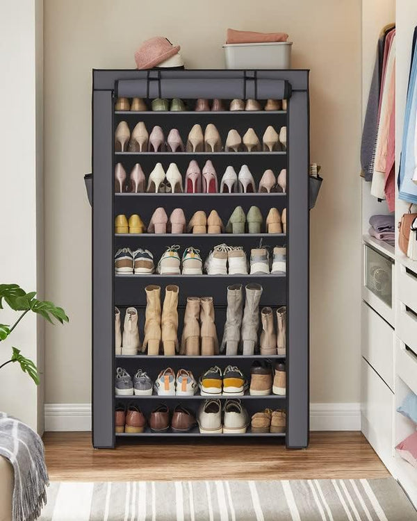 10-Tier Shoe Rack with Cover, Shoe Storage Cabinet for 40-50 Pairs