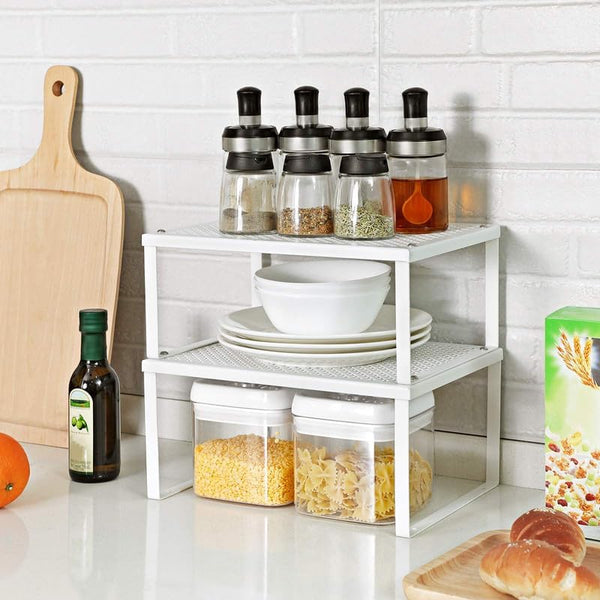 Set of 2 Stackable Spice Racks – Metal - Karrari