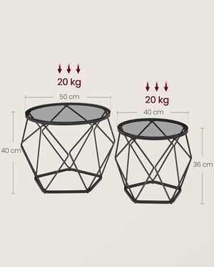 2-Piece Round Coffee Tables with Removable Tops