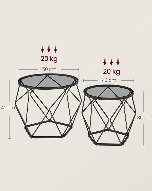 2-Piece Round Coffee Tables with Removable Tops