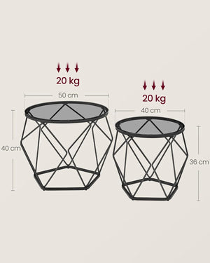 2-Piece Round Coffee Tables with Removable Tops