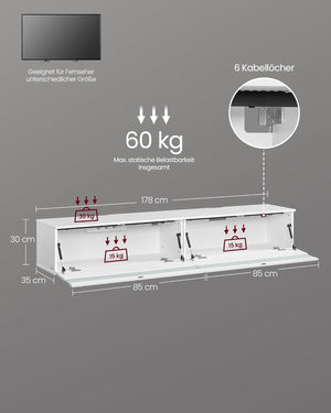 Wall-Mounted TV Cabinet with LED