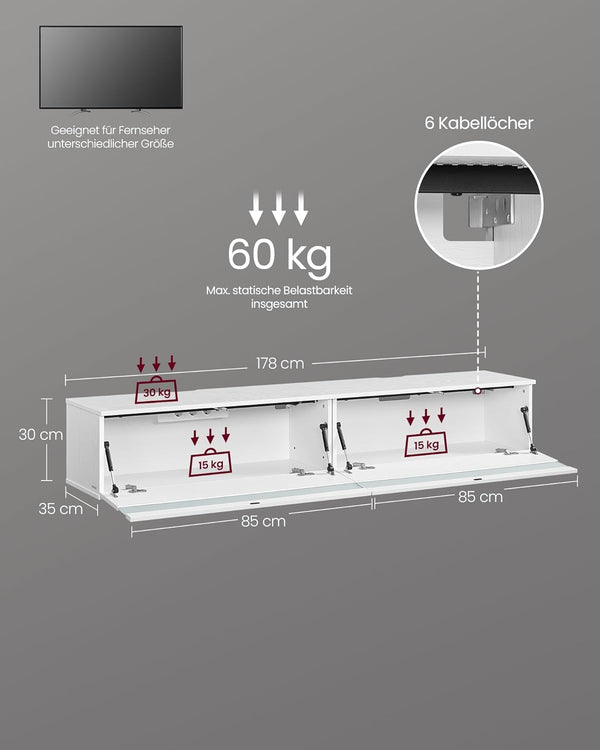 Wall-Mounted TV Cabinet with LED