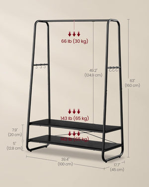 Steel Coat Stand with Shelves & Hooks - Karrari