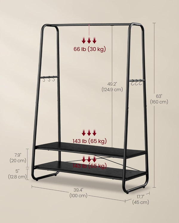 Steel Coat Stand with Shelves & Hooks - Karrari