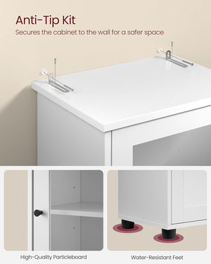 Freestanding Bathroom Cabinet with Glass Door - Karrari