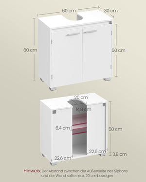 Under Sink Bathroom Cabinet with 2 Doors - Karrari